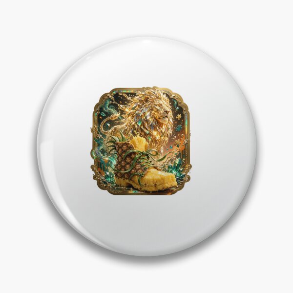 Item preview, Pineapple Lion Holographic Fantasy Footwear Sticker designed and sold by Imaginarium of Chaos falcon88 .
