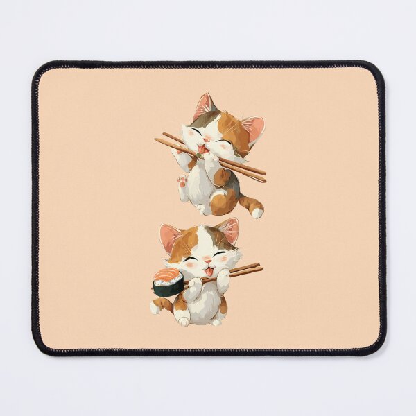 Item preview, Cute Calico Cats Eating Sushi Kawaii Design designed and sold by jo-e-basta.
