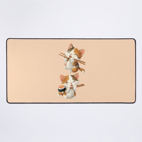 Item preview, Cute Calico Cats Eating Sushi Kawaii Design designed and sold by jo-e-basta.