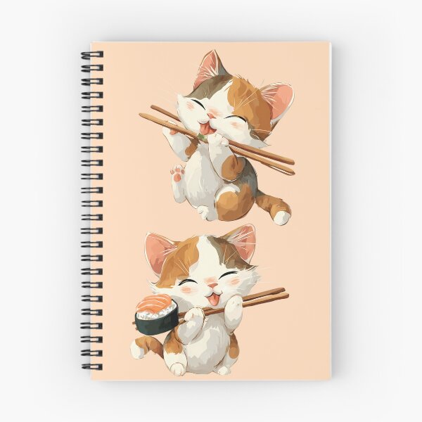 Item preview, Cute Calico Cats Eating Sushi Kawaii Design designed and sold by jo-e-basta.