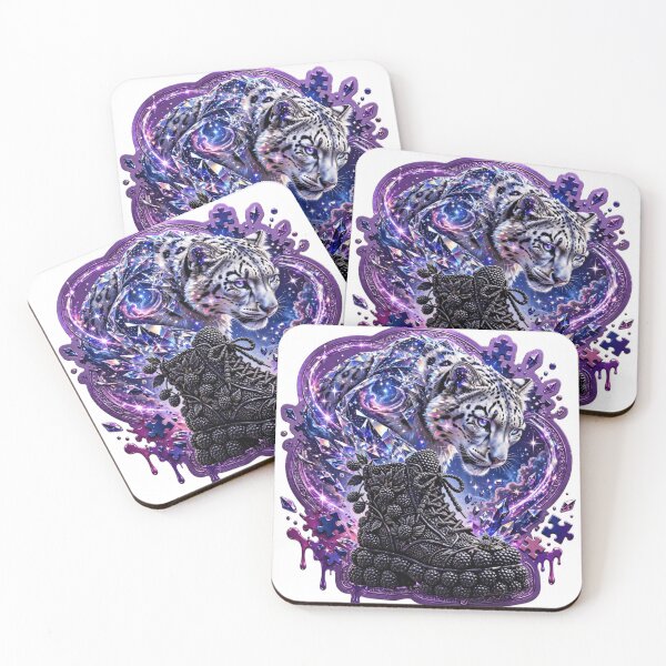 Item preview, Blackberry Snow Leopard Cosmic Footwear Sticker designed and sold by Imaginarium of Chaos falcon88 .