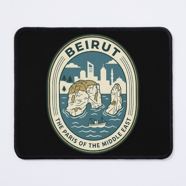 Item preview, Beirut Lebanon Raouche Rocks Vintage Travel Emblem designed and sold by k3rstman1.