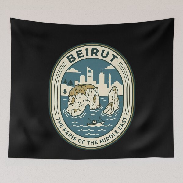 Item preview, Beirut Lebanon Raouche Rocks Vintage Travel Emblem designed and sold by k3rstman1.