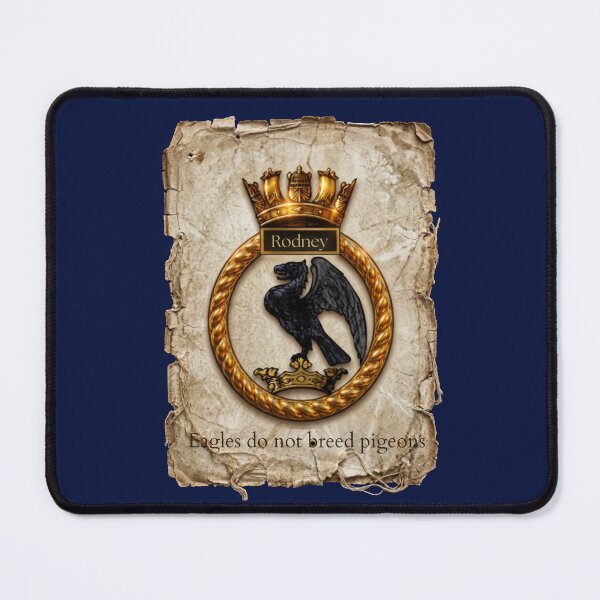 Item preview, HMS Rodney Royal Navy Battleship Crest and Motto Vintage Art designed and sold by The store under the battleship :).
