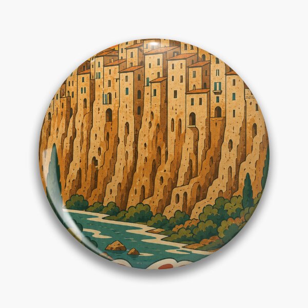 Item preview, Pitigliano Italy Travel Souvenir - Retro Illustration designed and sold by VisualArtsOasis.