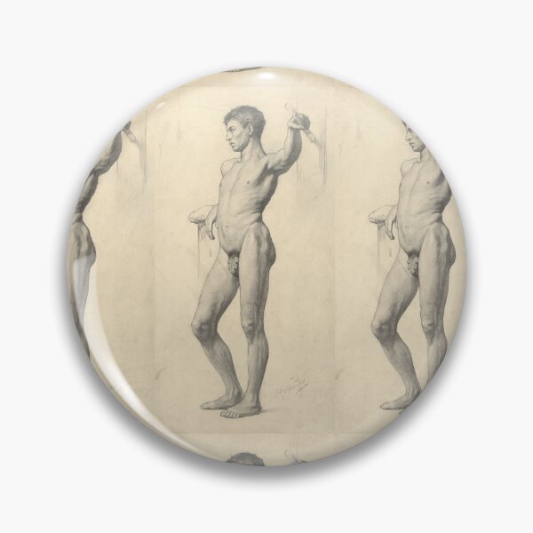 Item preview, Standing Male Nude Academic Pencil Study designed and sold by artofuniverse.