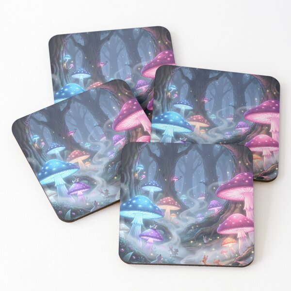 Item preview, Bioluminescent Mushroom Grove designed and sold by Fanta-sticky.