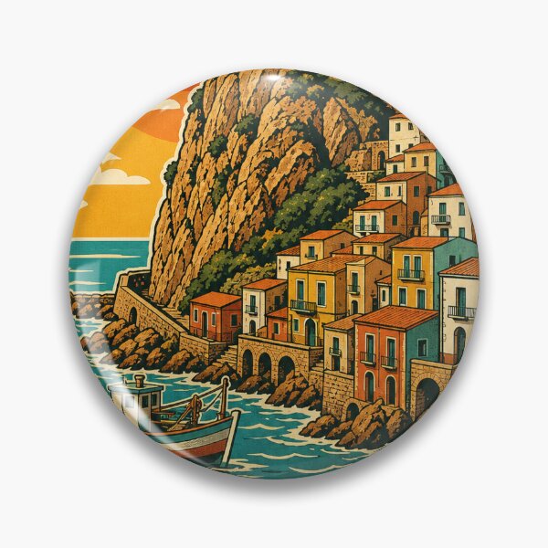 Item preview, Scilla Italy Travel Souvenir - Retro Illustration designed and sold by VisualArtsOasis.