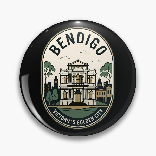 Item preview, Bendigo Victoria Golden City Vintage Travel Emblem designed and sold by k3rstman1.