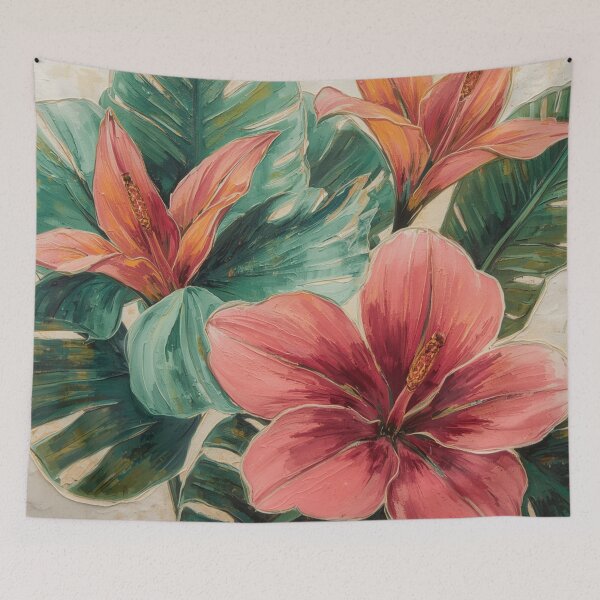 Item preview, Pink Modern Art Tropical Flowers designed and sold by SeaStarAlex.