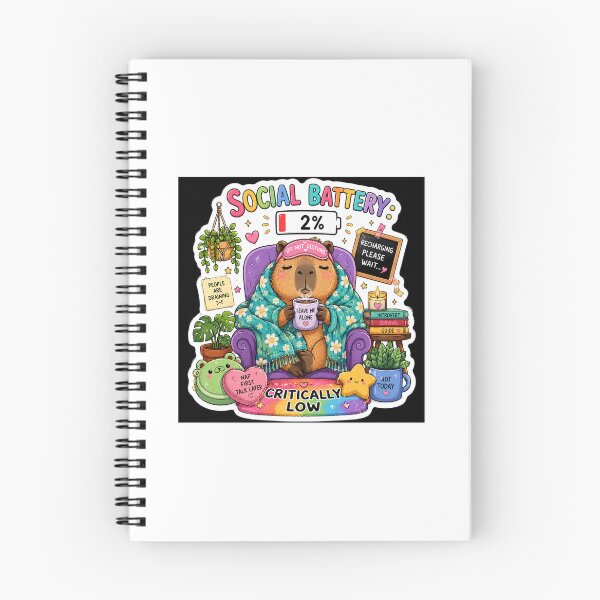 Item preview, Social Battery: Critically Low | Cozy Capybara Introvert Sticker designed and sold by FAZ-DESIGNS.