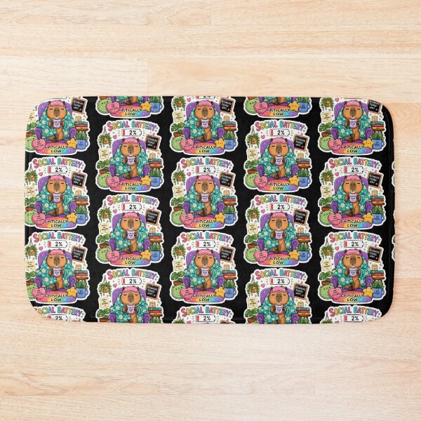 Item preview, Social Battery: Critically Low | Cozy Capybara Introvert Sticker designed and sold by FAZ-DESIGNS.