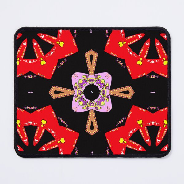 Item preview, Vibrant Red, Black and Pink Geometric Mandala Design designed and sold by Tinsleybluebell.