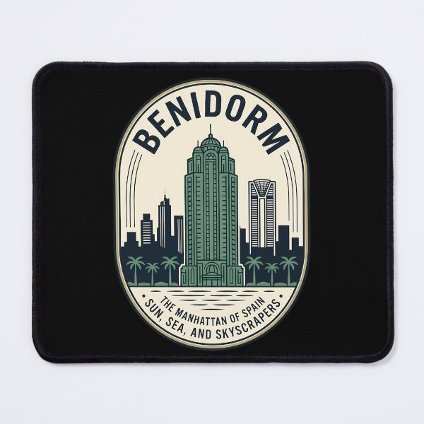 Item preview, Benidorm Spain Vintage Travel Emblem Skyscrapers designed and sold by k3rstman1.