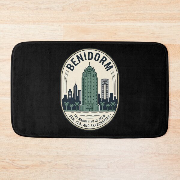 Item preview, Benidorm Spain Vintage Travel Emblem Skyscrapers designed and sold by k3rstman1.