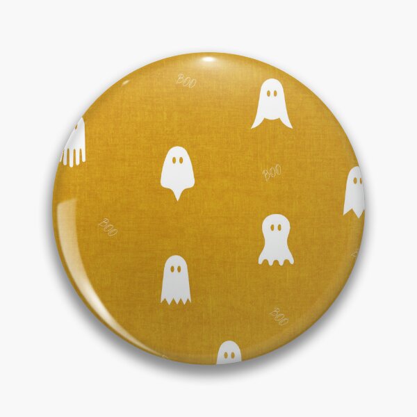 Item preview, minimal cute icon ghost preppy halloween textured Mustard Yellow  designed and sold by RenattaZare.