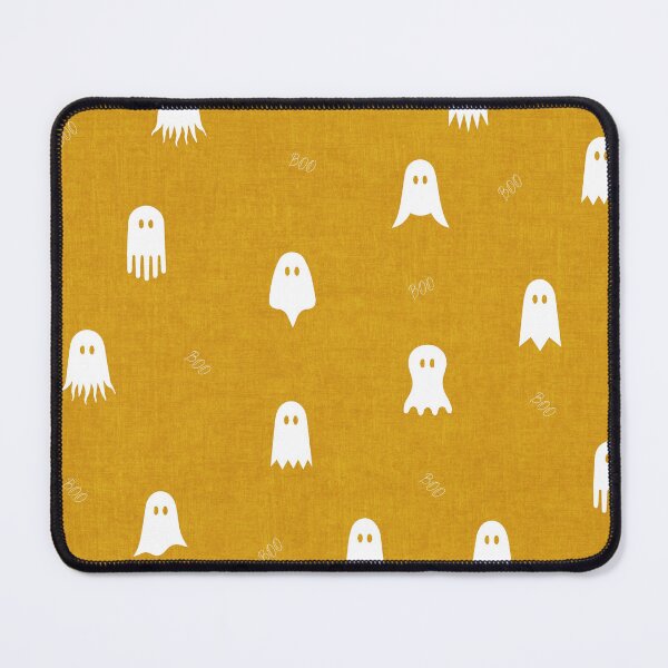 Item preview, minimal cute icon ghost preppy halloween textured Mustard Yellow designed and sold by RenattaZare.