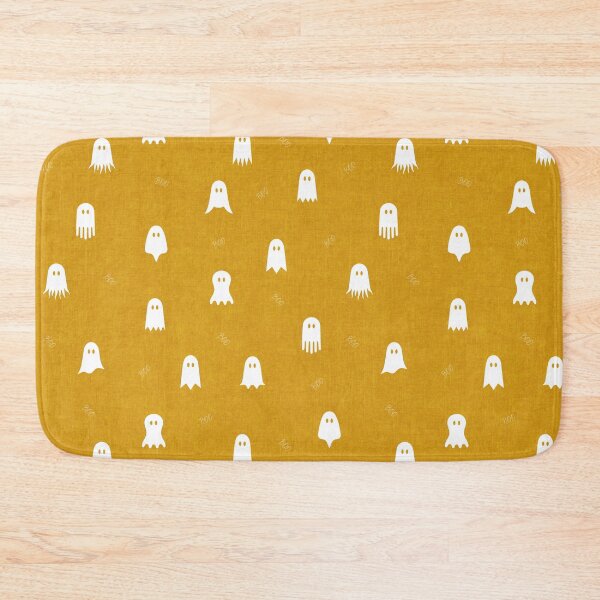 Item preview, minimal cute icon ghost preppy halloween textured Mustard Yellow  designed and sold by RenattaZare.