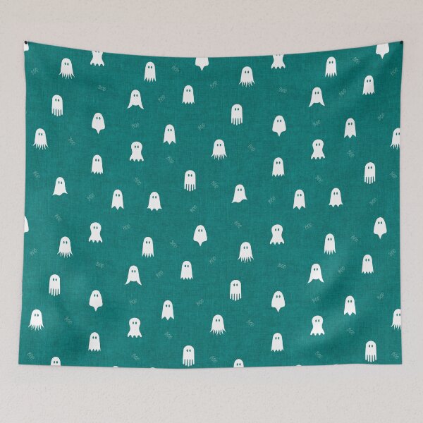 Item preview, minimal cute icon ghost preppy halloween textured Terrible Teal  designed and sold by RenattaZare.
