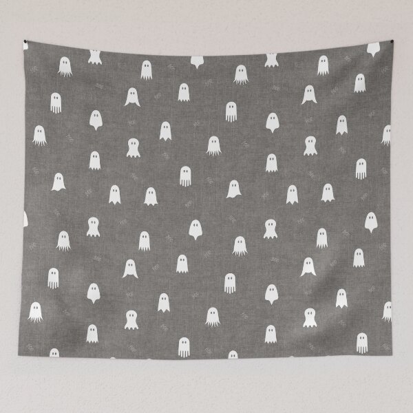 Item preview, minimal cute icon ghost preppy halloween textured Tombstone Grey designed and sold by RenattaZare.