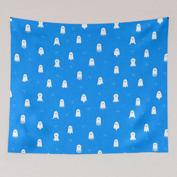 Item preview, minimal cute icon ghost preppy halloween textured Viper Blue  designed and sold by RenattaZare.