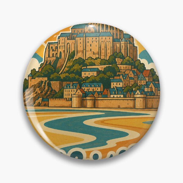 Item preview, Mont-Saint-Michel France Travel Souvenir - Retro Illustration designed and sold by VisualArtsOasis.