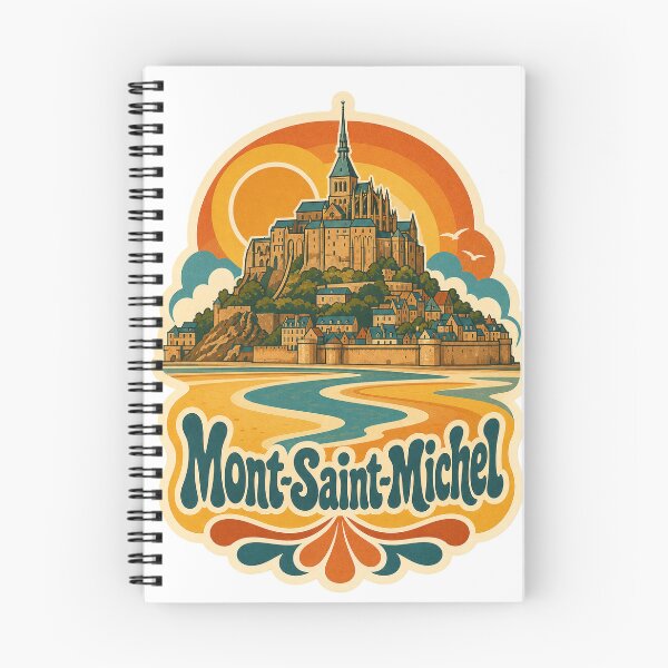 Item preview, Mont-Saint-Michel France Travel Souvenir - Retro Illustration designed and sold by VisualArtsOasis.