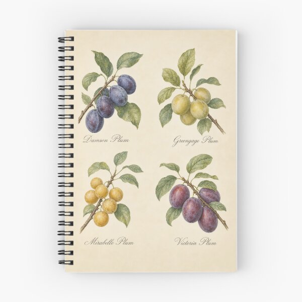 Item preview, Vintage Plum Varieties Botanical Illustration designed and sold by NuvoraNest.