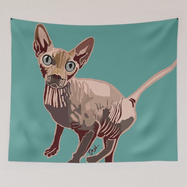 Item preview, Merlin the Sphynx Cat designed and sold by TinaJostDesigns.