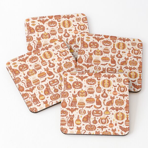 Item preview, Burnt Orange Vintage Halloween Folk Icons designed and sold by RenattaZare.