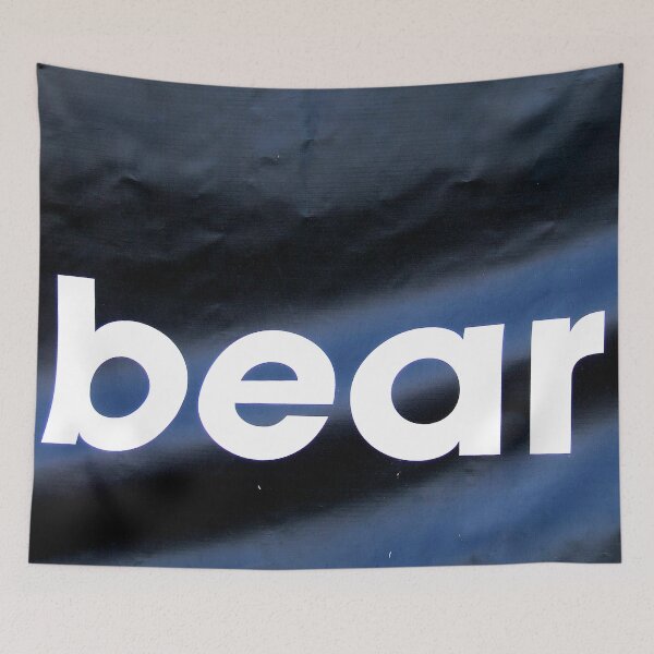 Item preview, Bear White Typography on Dark Crumpled Vinyl designed and sold by missioncreek.