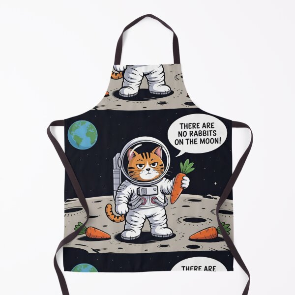 Item preview, Funny Cat Astronaut on the Moon, There Are No Rabbits on the Moon, Cute Space Cat with Carrot, Sci-Fi Humor Graphic designed and sold by PrintelloTH.