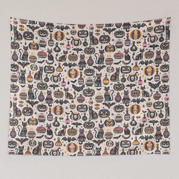 Item preview, Tan Orange Vintage Halloween Folk Icons designed and sold by RenattaZare.