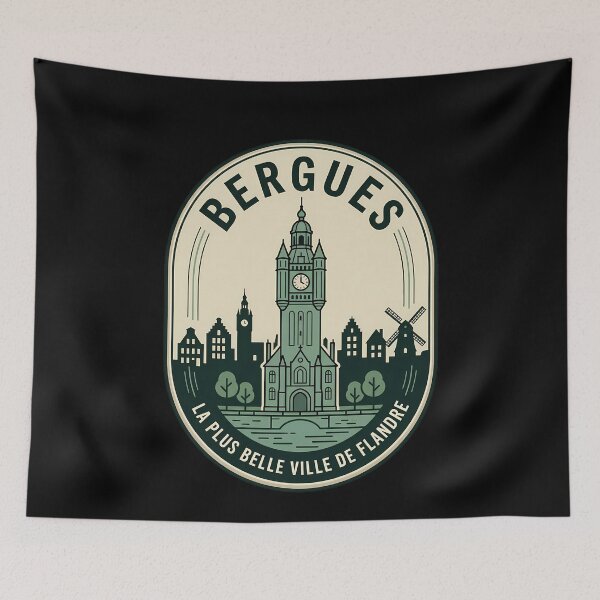 Item preview, Bergues France Vintage Travel Emblem Retro Badge designed and sold by k3rstman1.