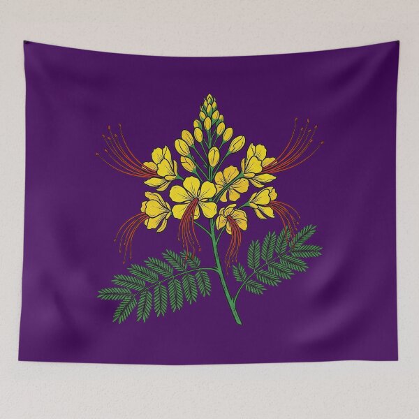 Item preview, The Crimson Filament: Caesalpinia gilliesii Botanical Print designed and sold by FreiherrPK.