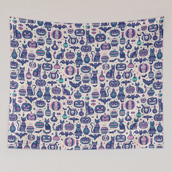 Item preview, Midnight Navy Vintage Halloween Folk Icons designed and sold by RenattaZare.