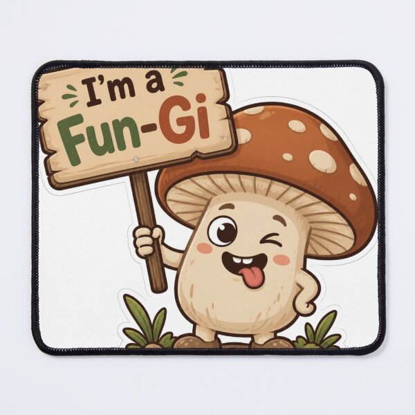 Item preview, Funny Mushroom Pun Sticker | I’m a Fun-Gi Cute Fungus Die-Cut Vinyl Decal designed and sold by LittleMushroomGarden.