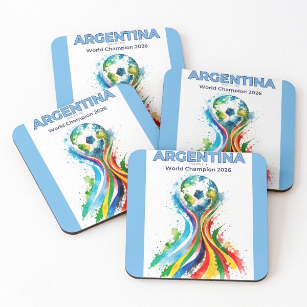 Item preview, Argentina 2026 World Cup Champion Watercolor Football Art designed and sold by EMC Store.
