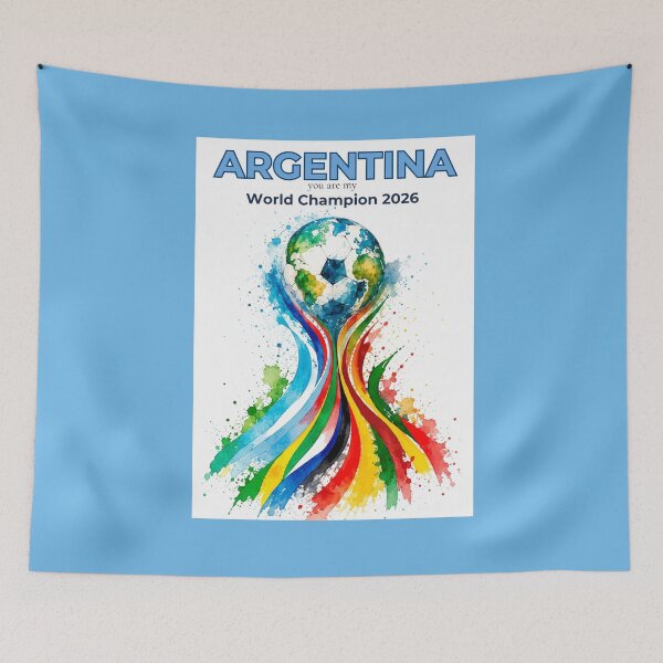 Item preview, Argentina 2026 World Cup Champion Watercolor Football Art designed and sold by EMC Store.
