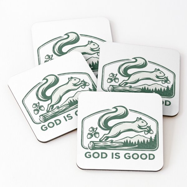 Item preview, Retro Squirrel Nature Emblem - God is Good designed and sold by lindalifepeace.