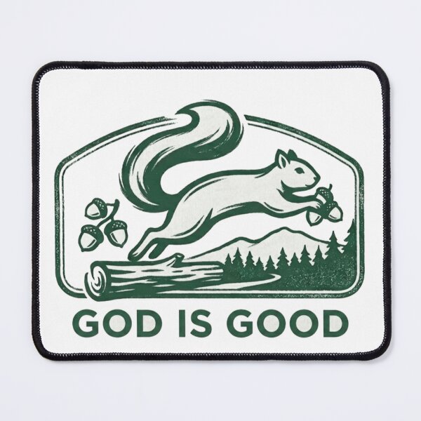 Item preview, Retro Squirrel Nature Emblem - God is Good designed and sold by lindalifepeace.