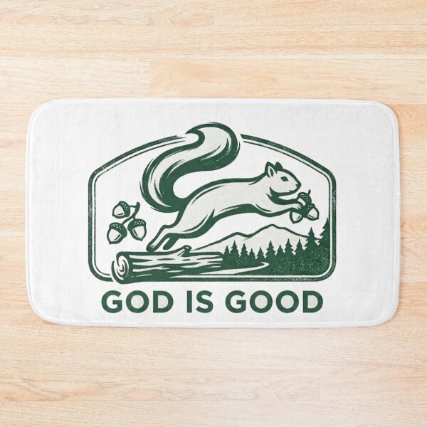 Item preview, Retro Squirrel Nature Emblem - God is Good designed and sold by lindalifepeace.