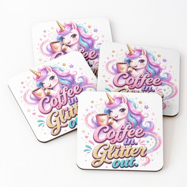 Item preview, Coffee In Glitter Out Unicorn designed and sold by Tinosshop.