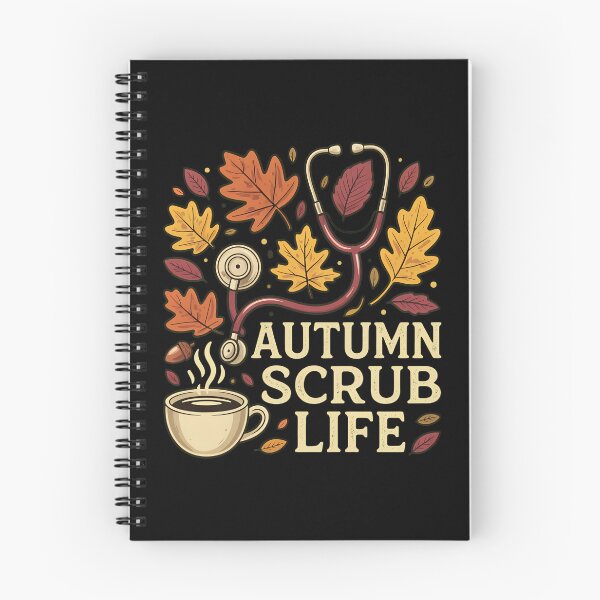 Item preview, Autumn Scrub Life Stethoscope Coffee Fall Vibes designed and sold by POUFARA.
