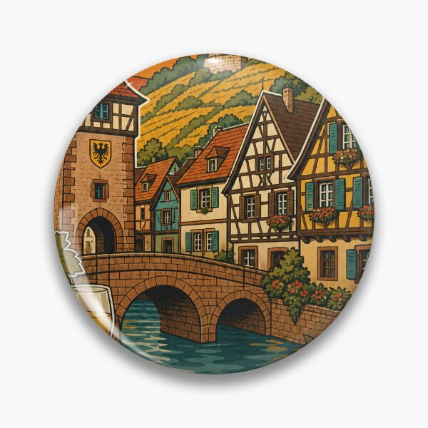 Item preview, Kaysersberg France Travel Souvenir - Retro Illustration designed and sold by VisualArtsOasis.