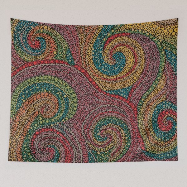 Item preview, Aboriginal Inspired Dot Art - Colorful Curls designed and sold by GrinGalore.