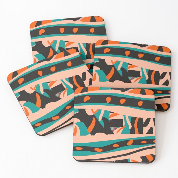 Item preview, Turquoise, Orange, and Black Abstract designed and sold by Jessielee72.