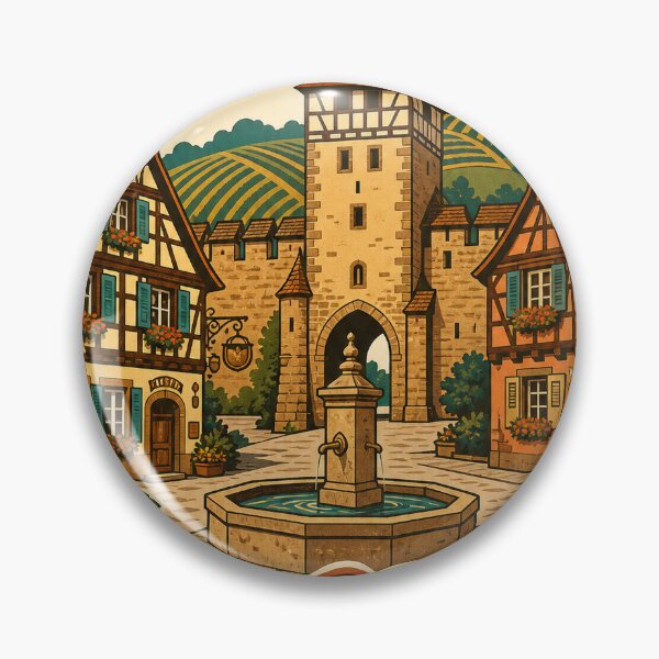 Item preview, Turckheim France Travel Souvenir - Retro Illustration designed and sold by VisualArtsOasis.