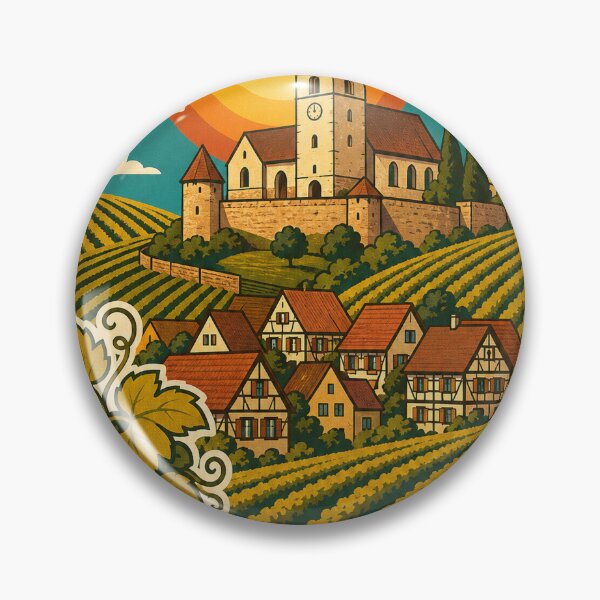 Item preview, Hunawihr France Travel Souvenir - Retro Illustration designed and sold by VisualArtsOasis.