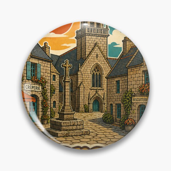 Item preview, Locronan France Travel Souvenir - Retro Illustration designed and sold by VisualArtsOasis.